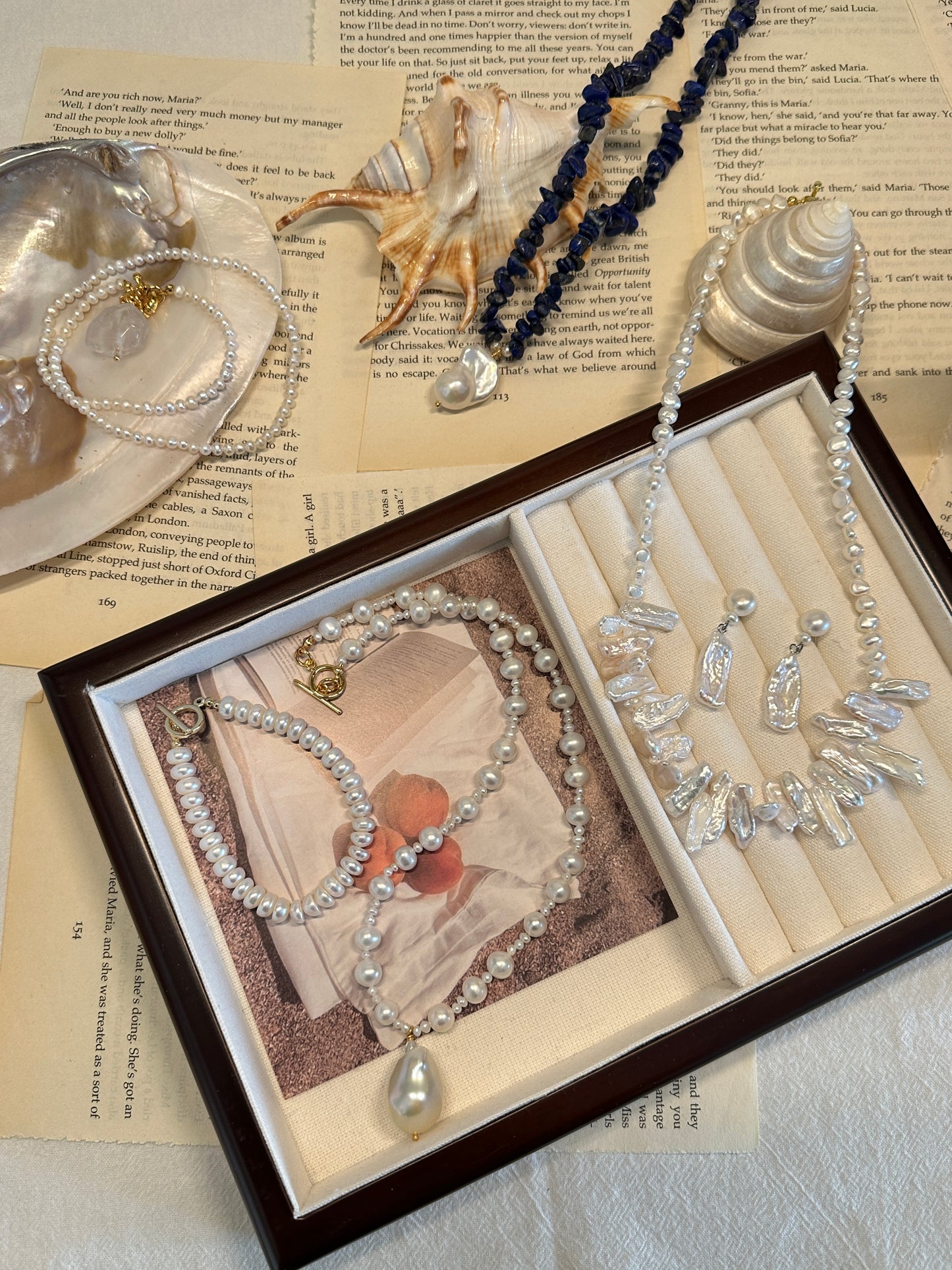 Lustrous Baroque Lute Pearl Earrings