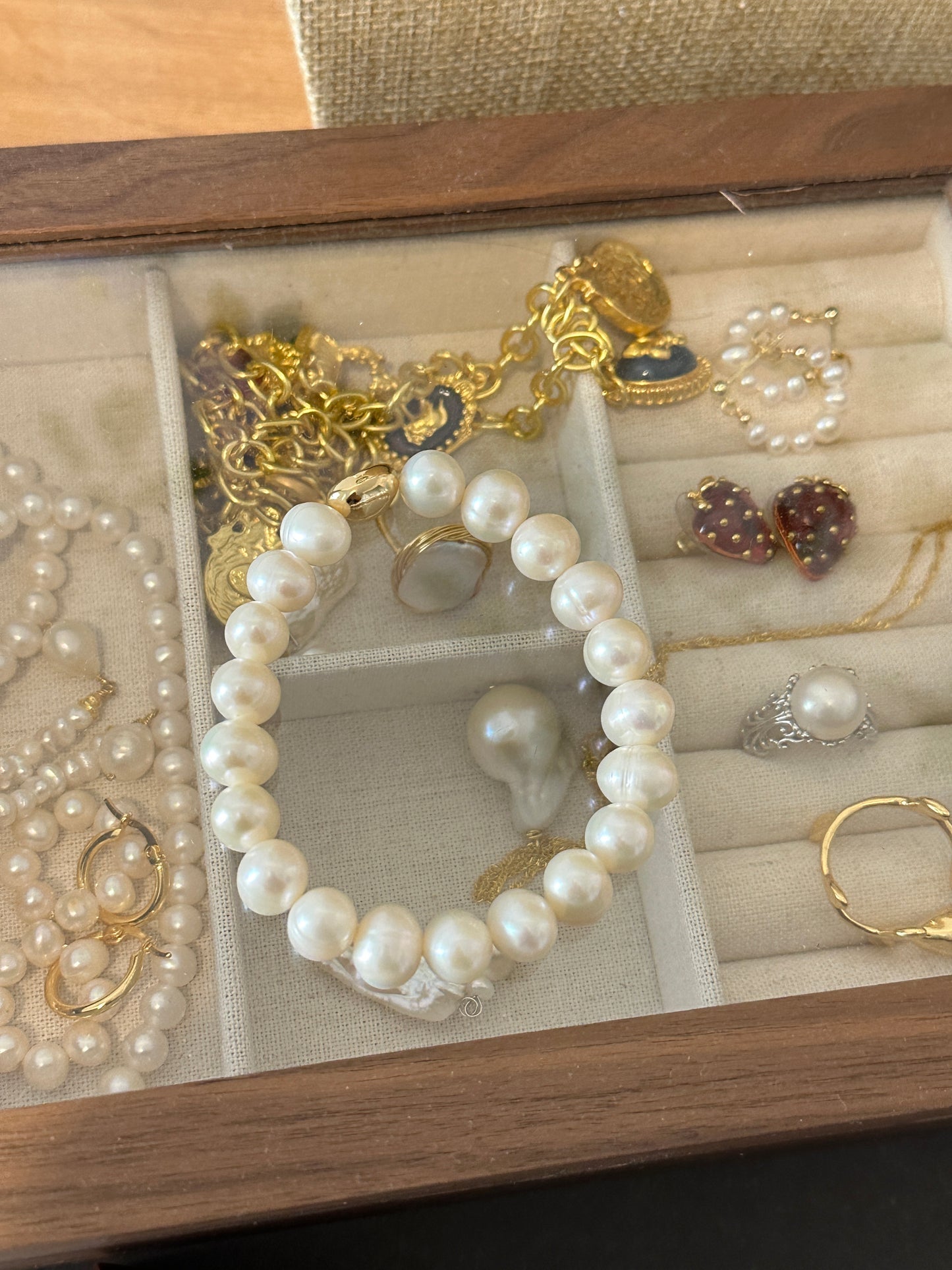 Vintage Baroque Pearl Threaded Bracelet