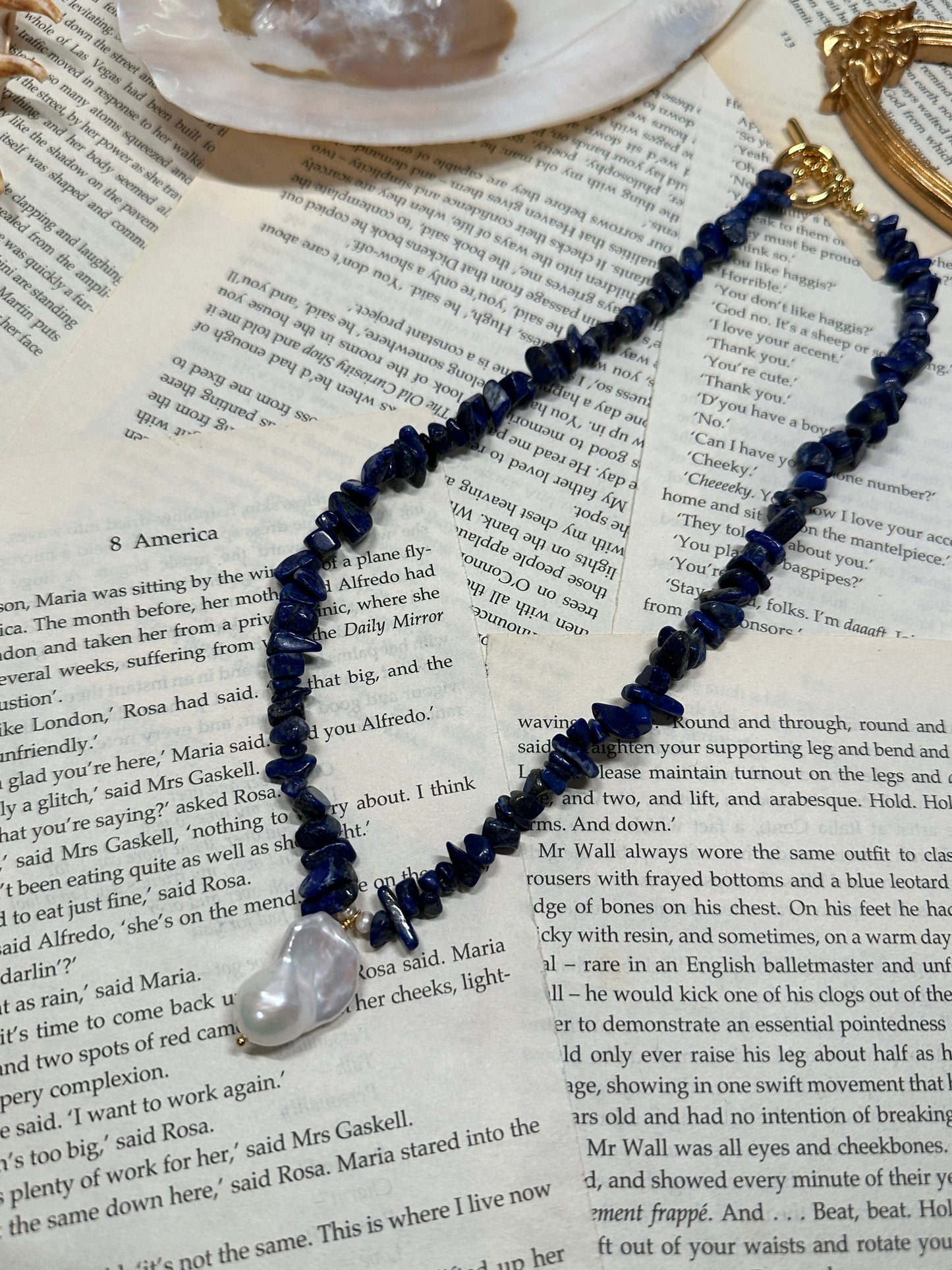 Majestic Lapis Lazuli Baroque Pearl Necklace