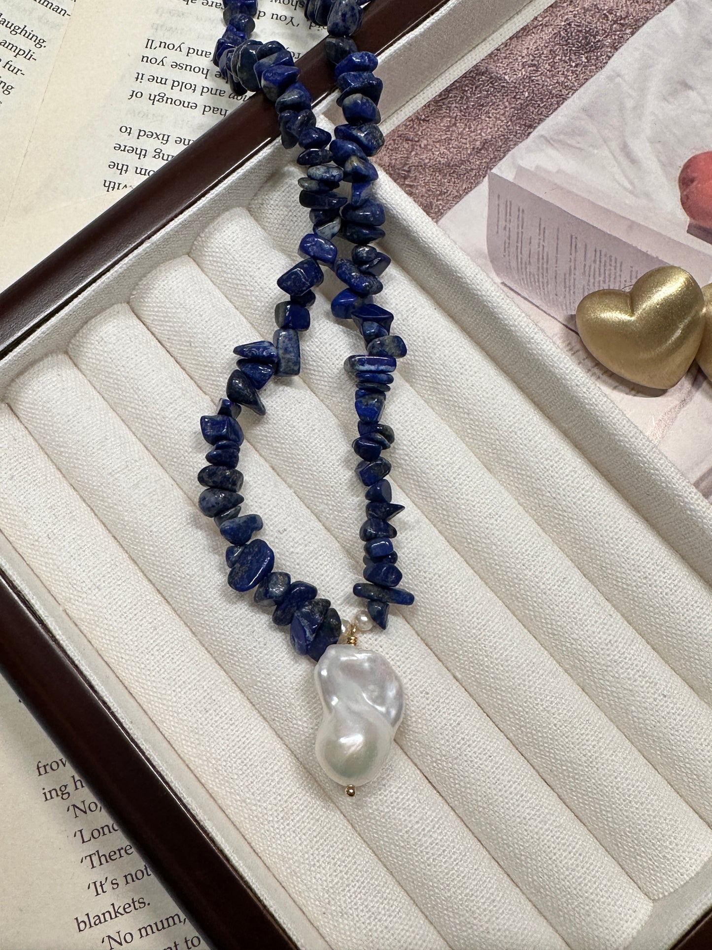 Majestic Lapis Lazuli Baroque Pearl Necklace