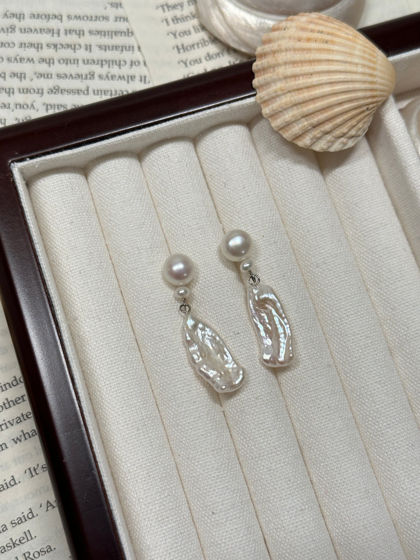 Lustrous Baroque Lute Pearl Earrings