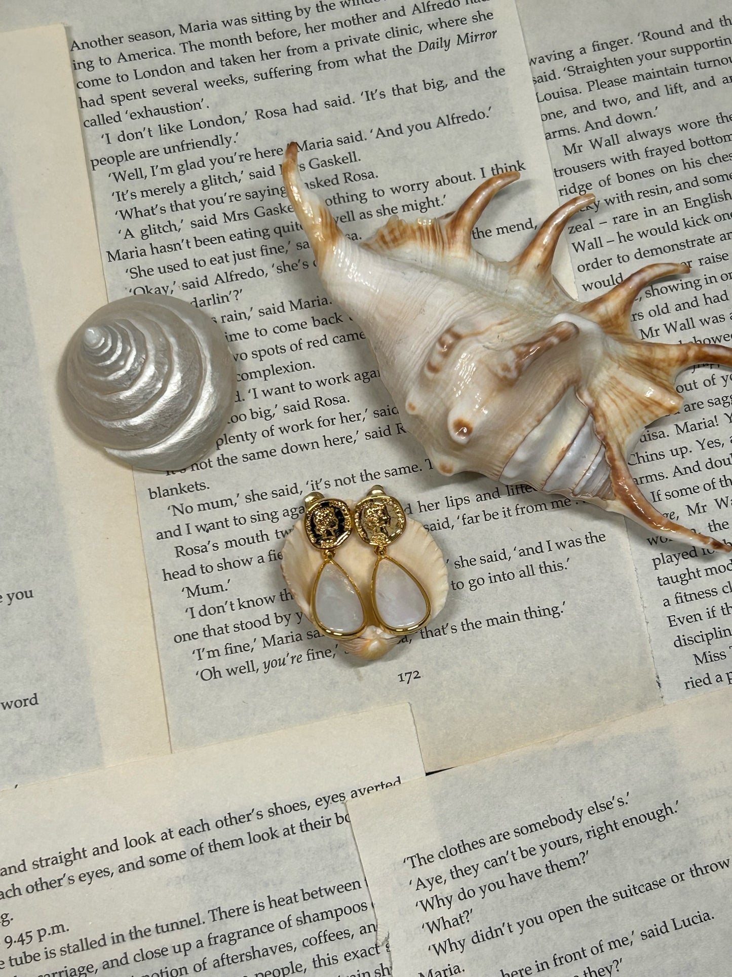 Vintage Teardrop Shell Earrings