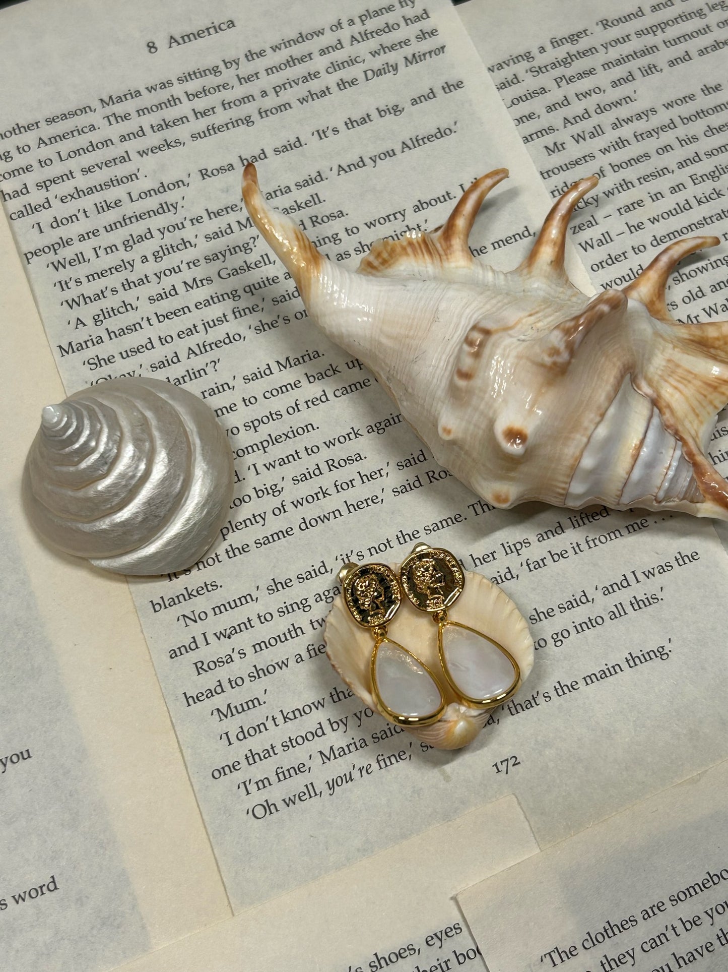 Vintage Teardrop Shell Earrings