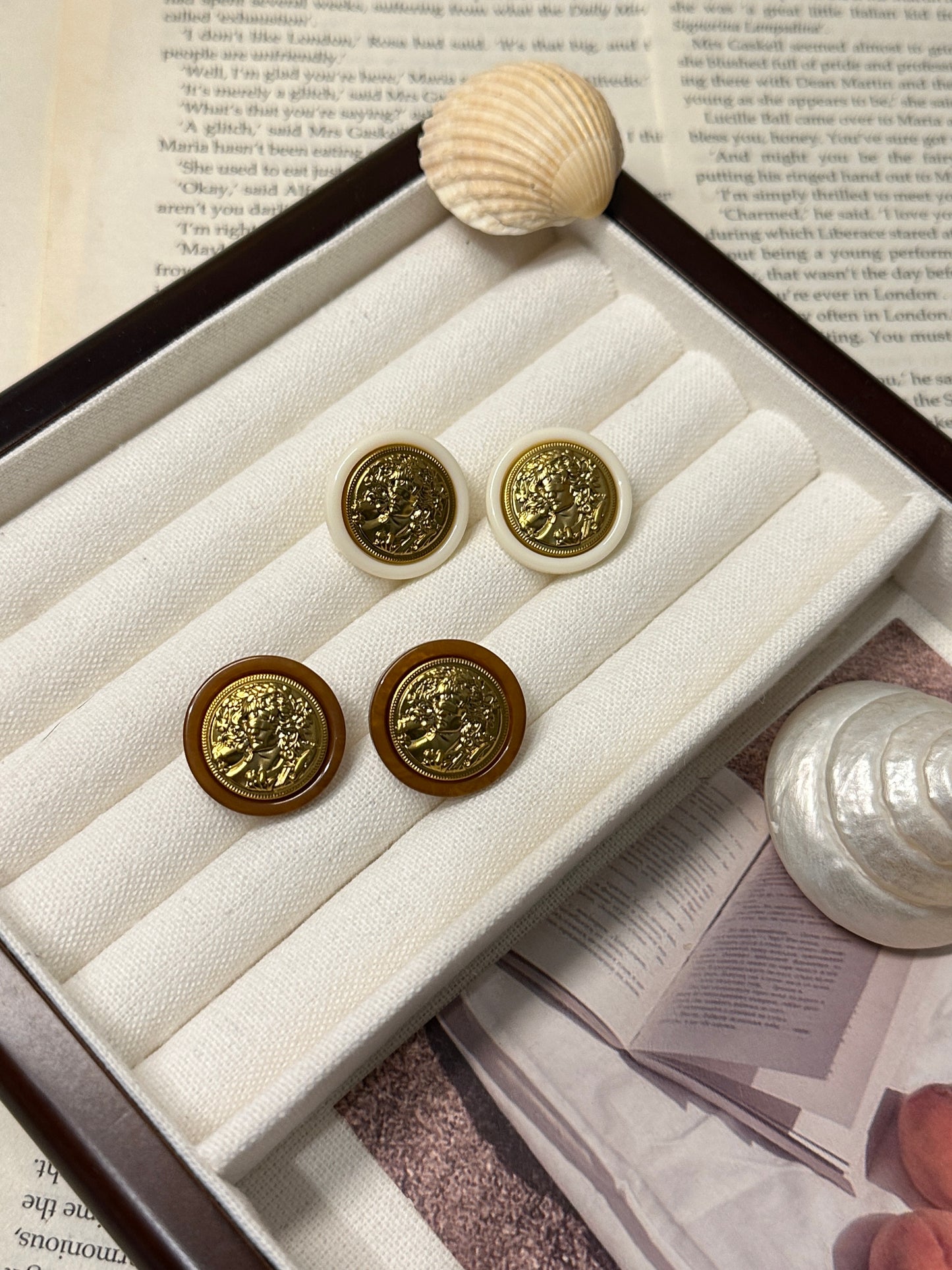 Vintage Resin Metal Earrings
