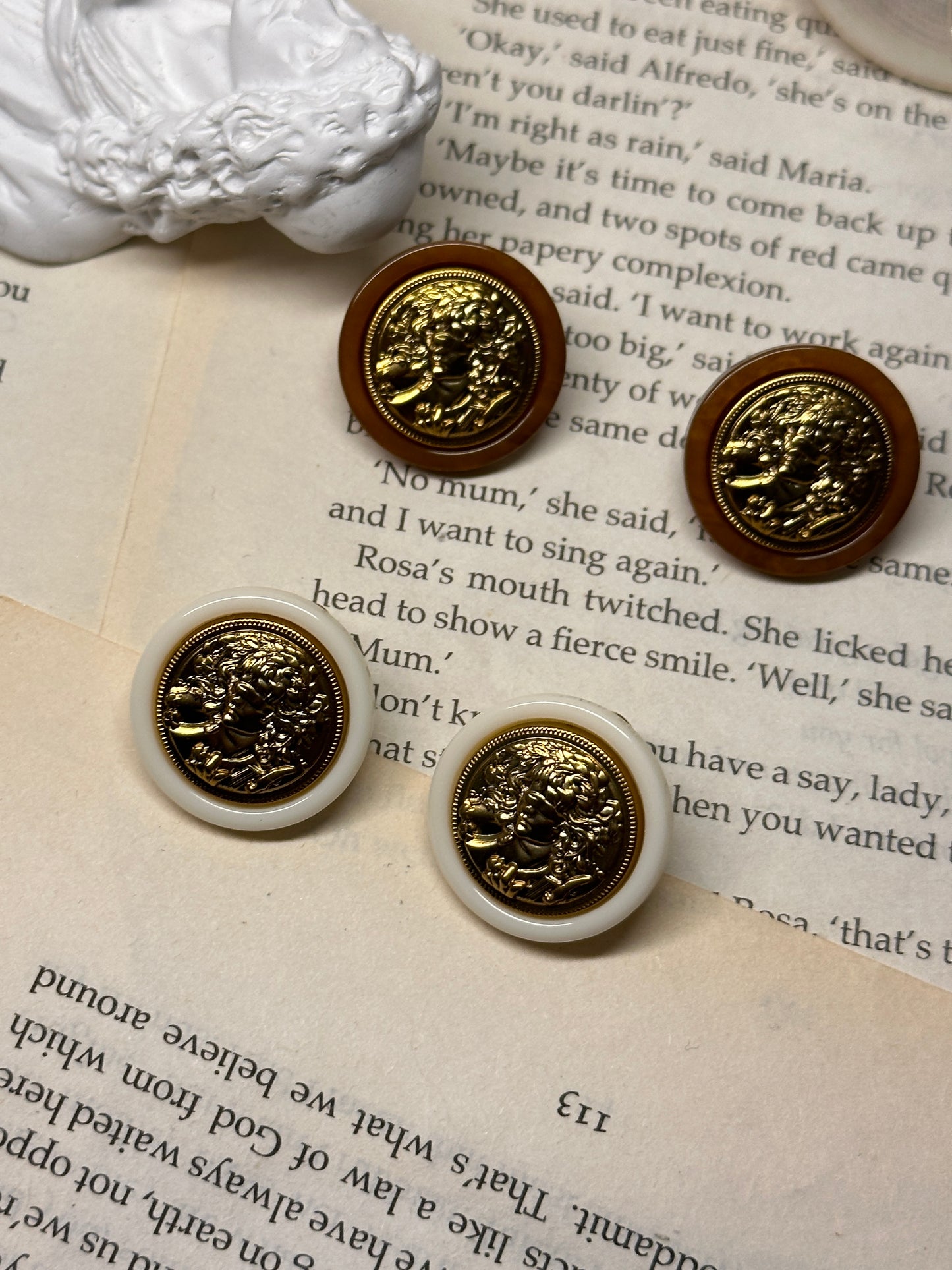 Vintage Resin Metal Earrings