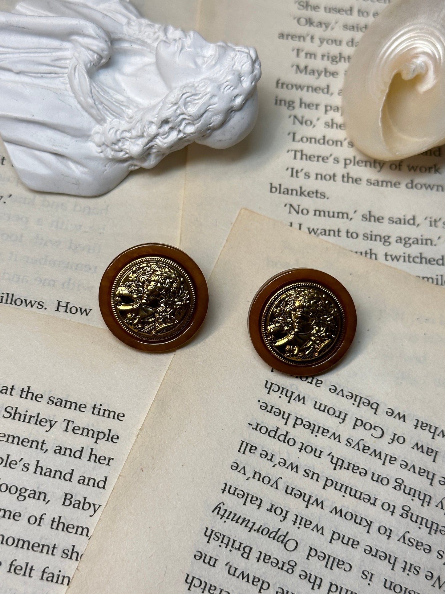 Vintage Resin Metal Earrings