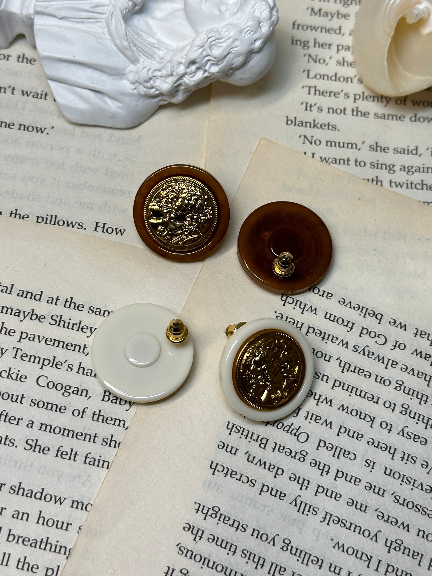 Vintage Resin Metal Earrings