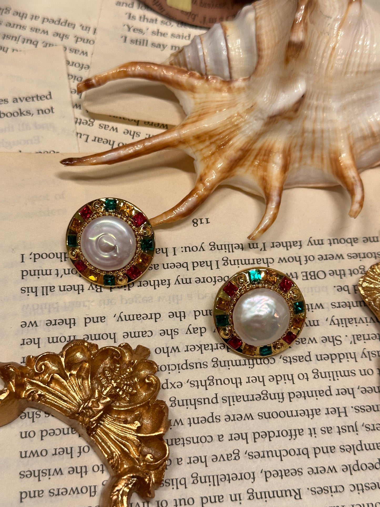 Elegant Baroque Shell Pearl Earrings
