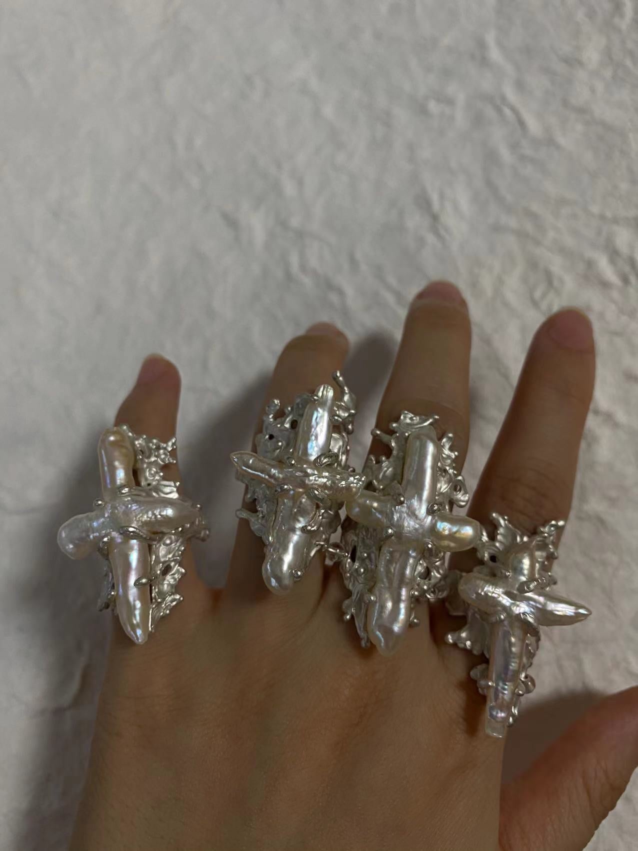 Sterling Silver Baroque Rings