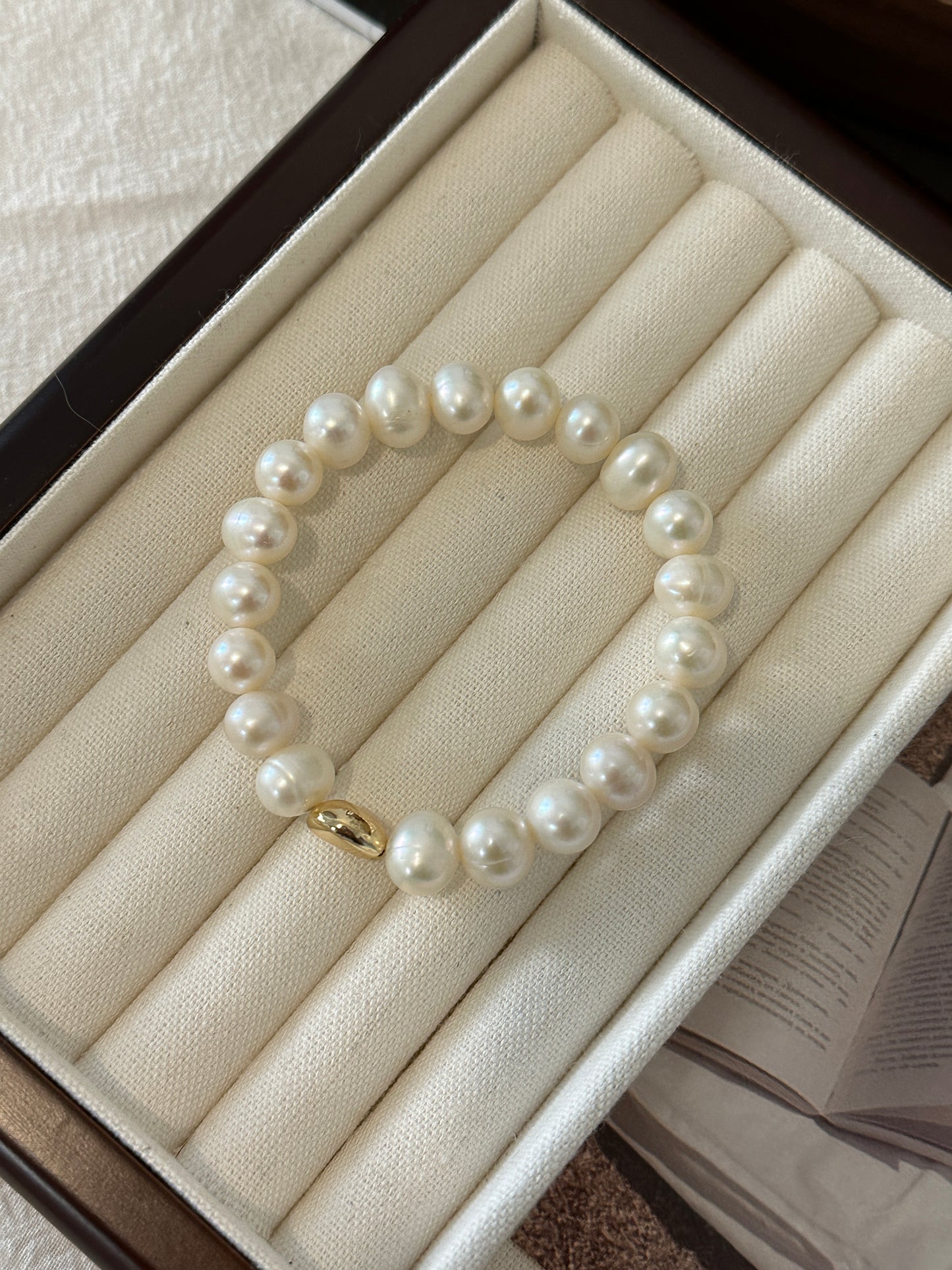 Vintage Baroque Pearl Threaded Bracelet
