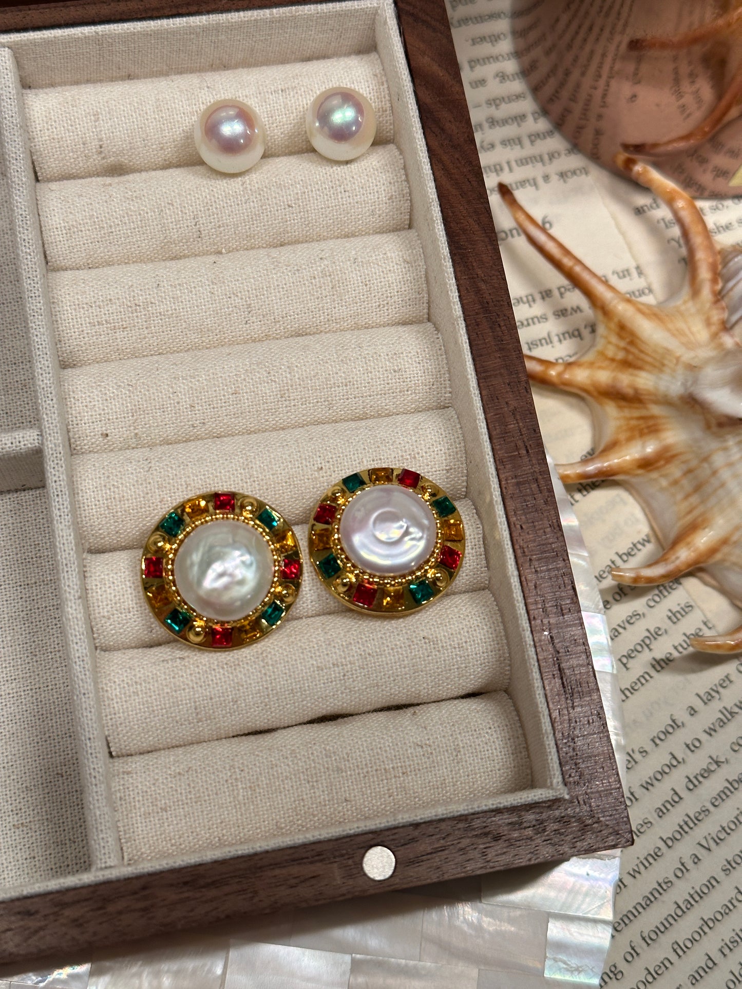 Elegant Baroque Shell Pearl Earrings