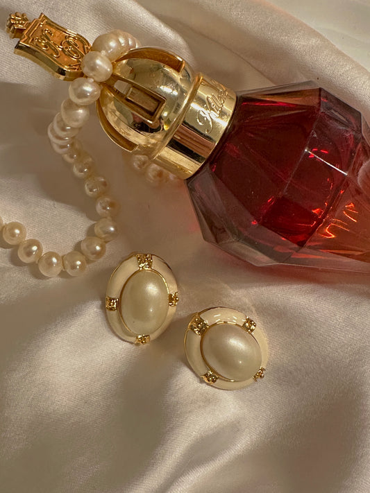 Courtly Charm Vintage Style Pearl Earrings