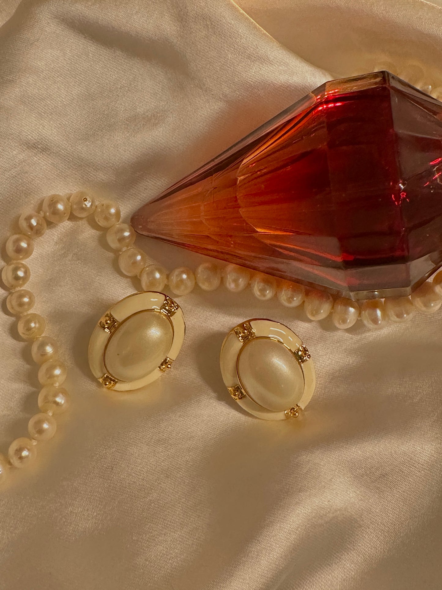 Courtly Charm Vintage Style Pearl Earrings