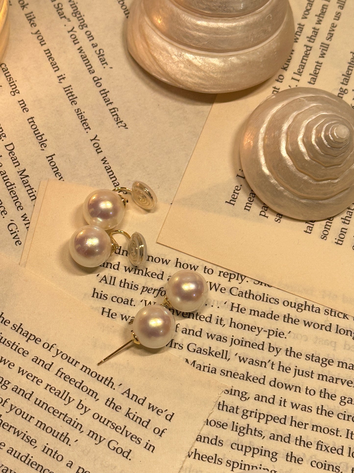 12mm Shell Pearl Earrings/Ear Clips