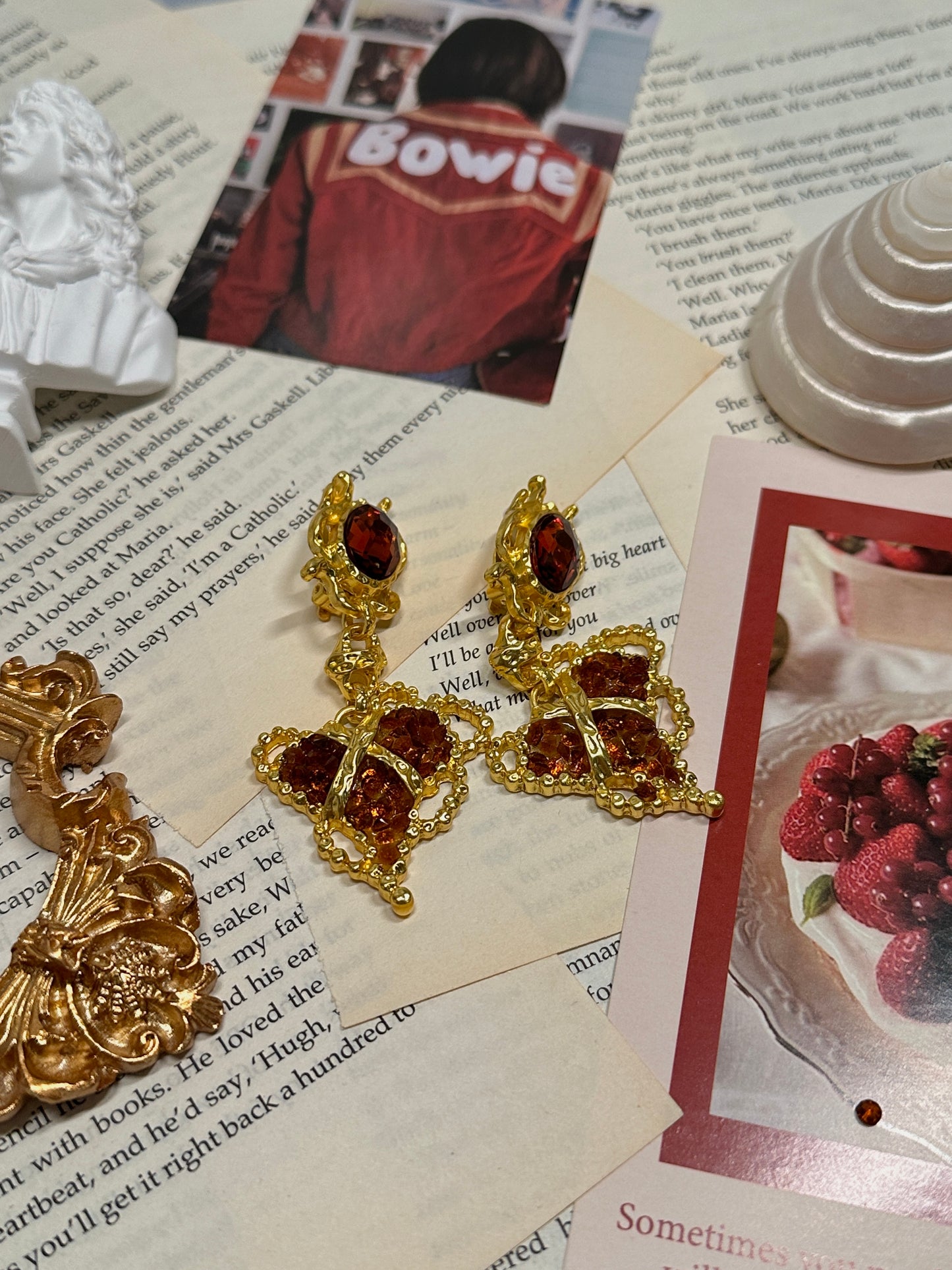Vintage Style Lucite Heart-Shaped Ear Clips