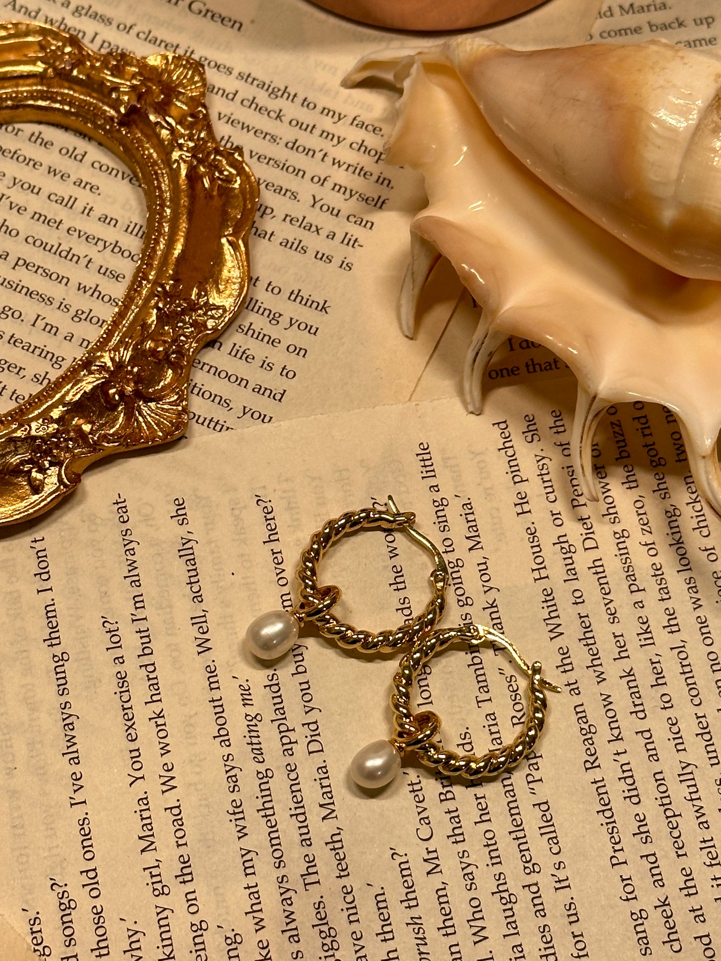 Vintage Twist Earrings With Pearl Hoops