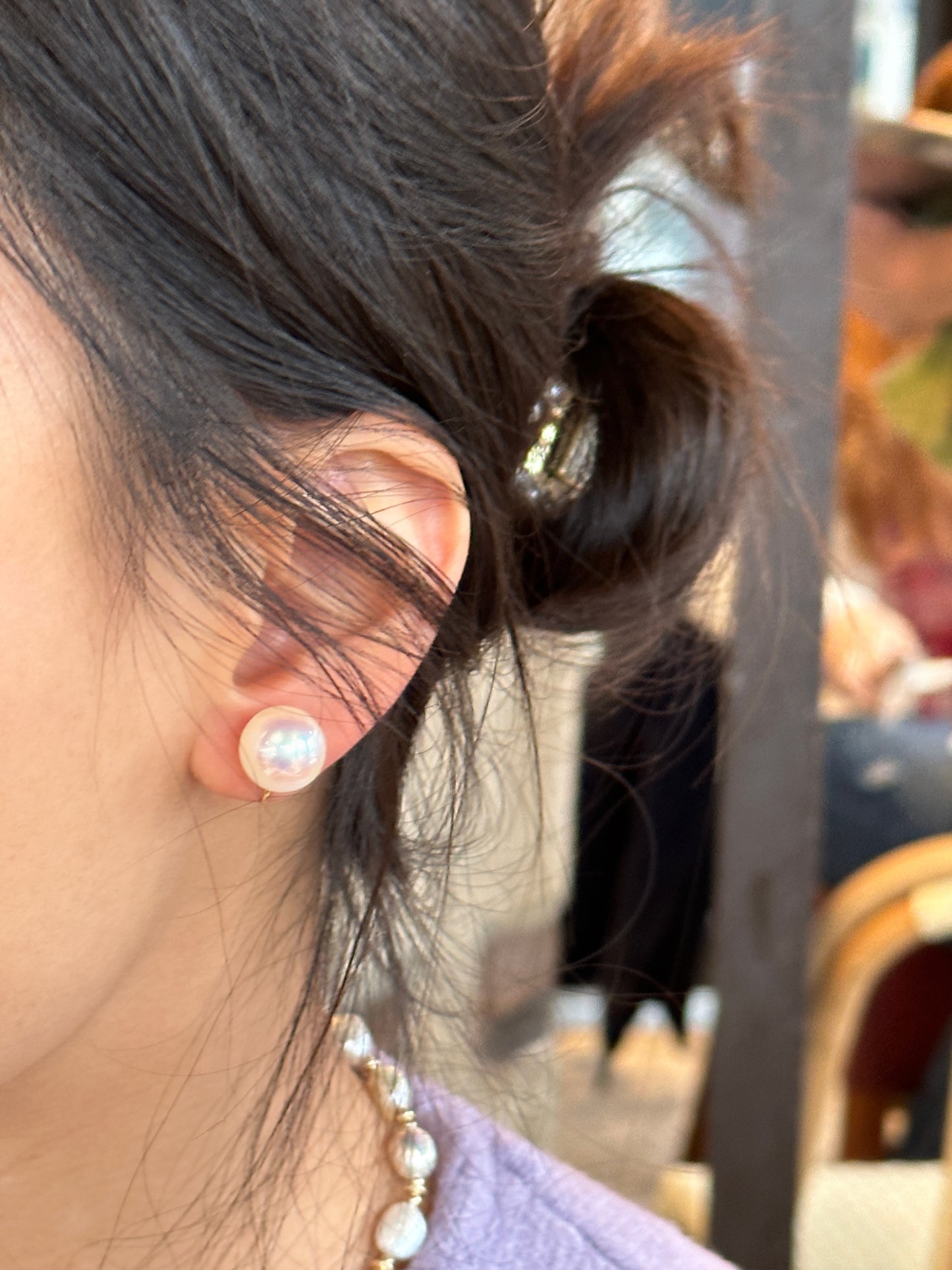 Boucles d'oreilles/attaches-oreilles en perles de coquillage 12 mm